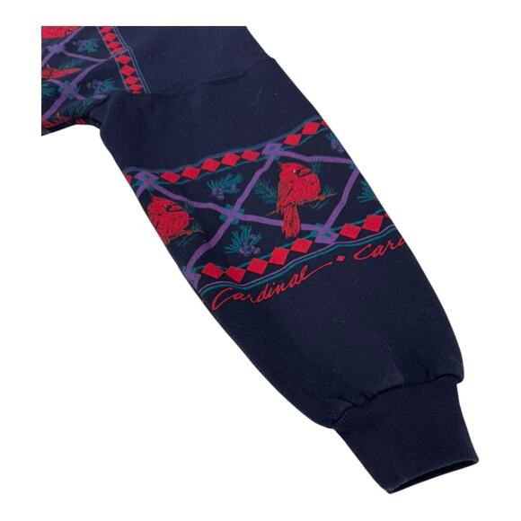 Vintage AU Sportswear Black XL Cardinal Geometric Motif Collared Sweatshirt - Picture 4 of 12